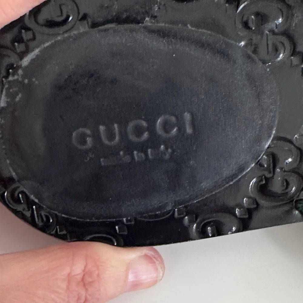 Gucci Black Flip Flops with Red and Green Straps - Picture 9 of 11